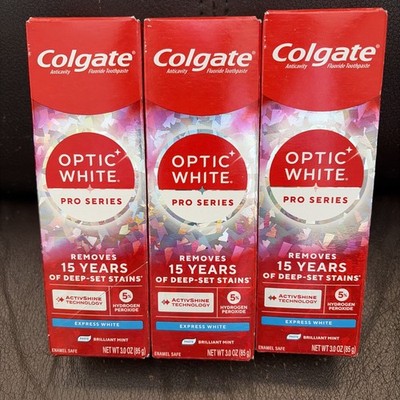 Colgate Optic White Pro Series Express White Toothpaste 3 oz Exp 7/27  Lot of 3