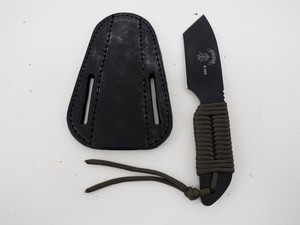 New! Tops Knives Strikar K-006 Black High Carbon Steel Blade Knife w/ Sheath