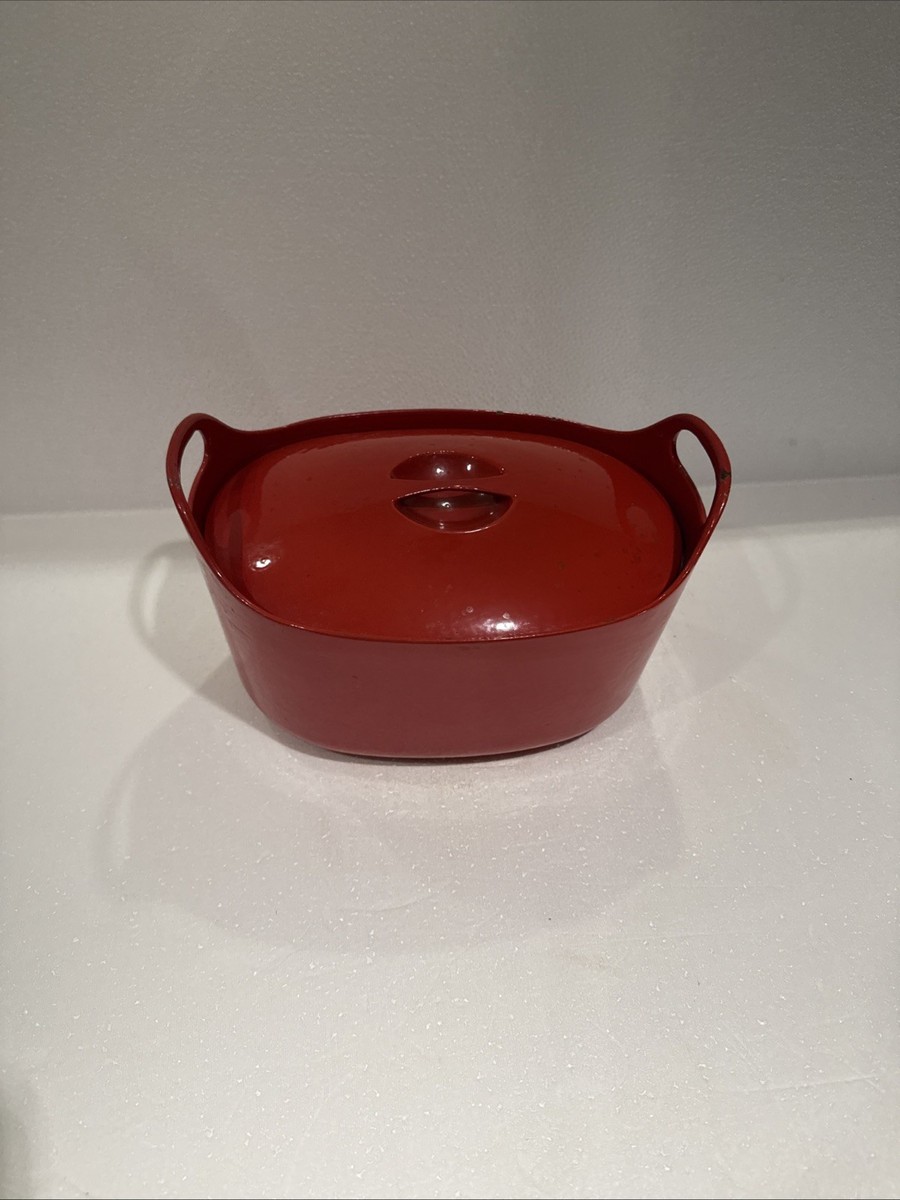 ROSENLEW FINLAND RED CAST IRON DUTCH OVEN TIMO SARPANEVA VINTAGE