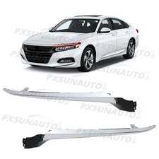 2Pc For Honda Accord 2018-2020 Front Bumper Grille Chrome Molding Headlight Trim