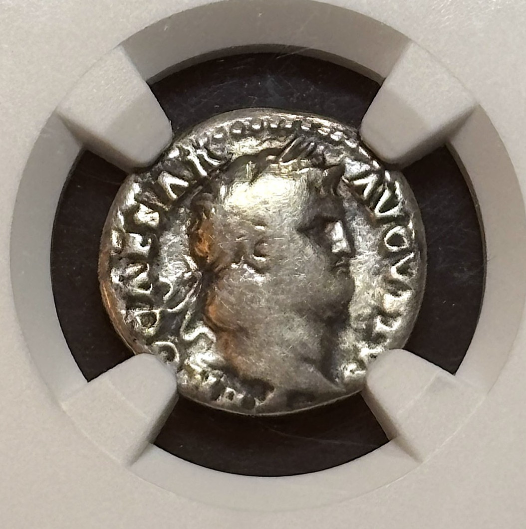 (65-66 AD) Roman Empire - AR Denarius of Nero, NGC VG.