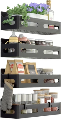 4 Pack Strong Magnetic Spice Rack for Refrigerator Multipurpose Magnetic - Image 1 of 4