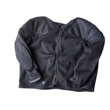 Giacca Moto Equitazione Vanson Vintage XL Nera Pelle Maglia Corazzata Zip Biker