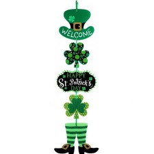 St. Patrick's Day Door Sign St. Patrick's Day Themed Hanging Welcome Sign Iri...