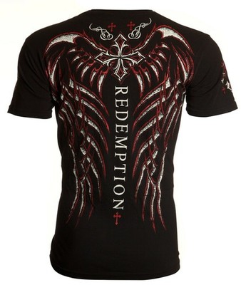 ARCHAIC by AFFLICTION Mens T-shirt Spine Wings Black Regular Fit S-2XL