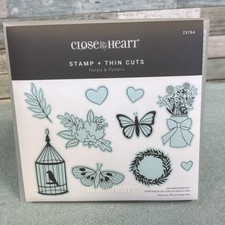 Close to My Heart Stamp and Thin Cuts Florals and Flutters CTMH Set