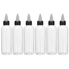 6Pcs 4oz/120ml Squeeze Bottles Clear Dispensing Bottles with Twist Cap Lids