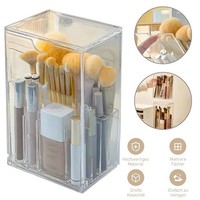 Acryl Make Up Organizer Make Up Pinselhalter Kosmetik Aufbewahrungsbox + Deckel