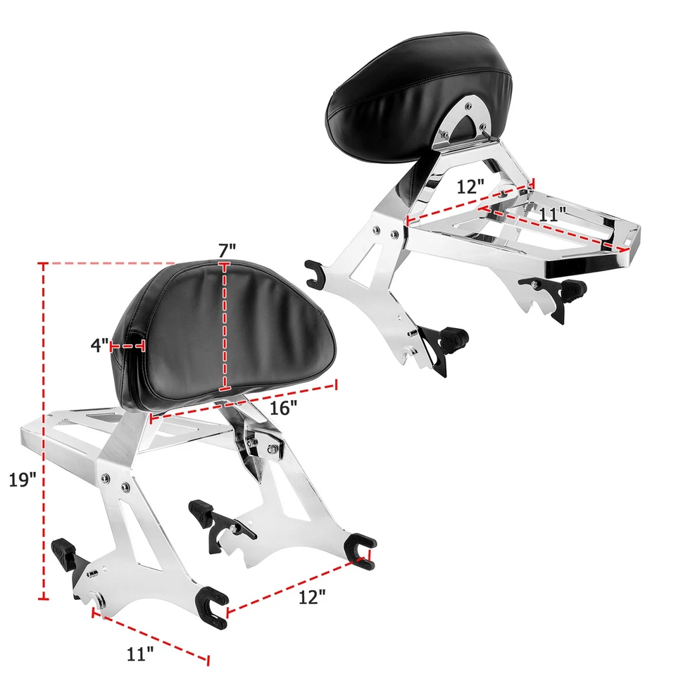 Passenger Backrest Pad w/Luggage rack For Victory Cross Roads & Country 2010-16 - Изображение 2 из 4