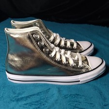 Converse Chuck Taylor Unisex Men's 7.5 Women's 9.5 Metallic Light Gold/White