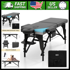 Portable Folding Memory Foam Massage Table, Height Adjustable Spa Bed
