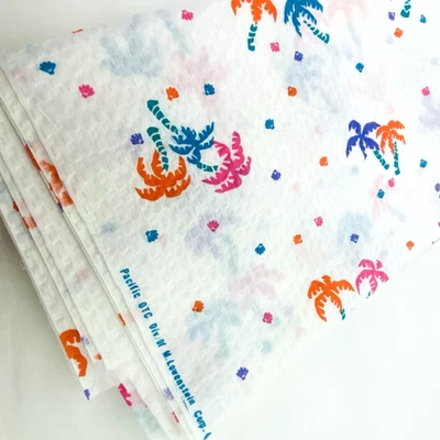 Vintage Pacific Dye Works Cotton Fabric Palm Tree Tropical Retro Beach Print - Image 1 of 4