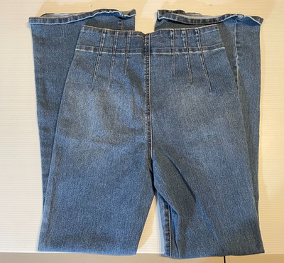 No Boundaries Jeans - Ladies Size 7 - Folded Front Flare Bottom Blue Jeans