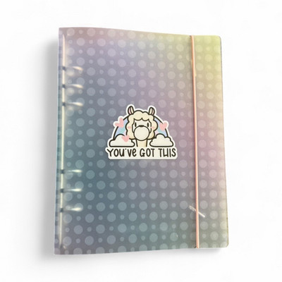 HUBMAN Chubgirl A5 Llama Binder ''You've Got This'' Multicolor Polka Dot