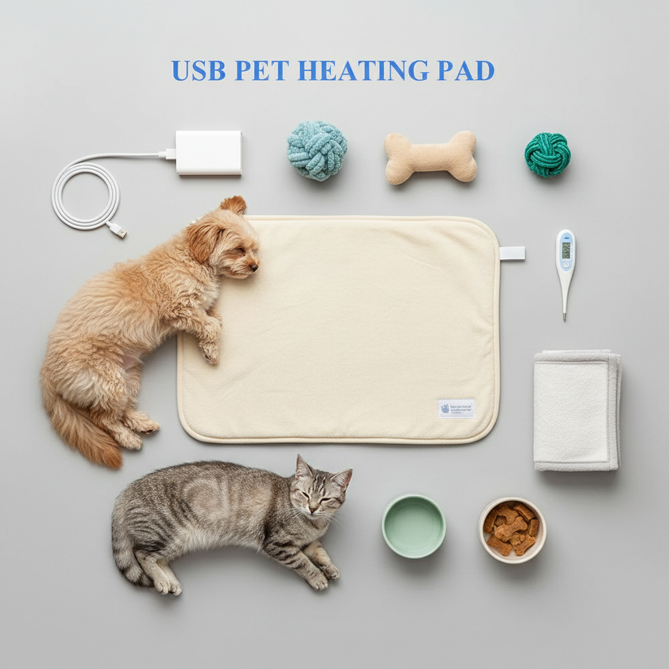 USB Pet Heating Pad Electric Thermal Mat - Washable Winter Warmer for ...
