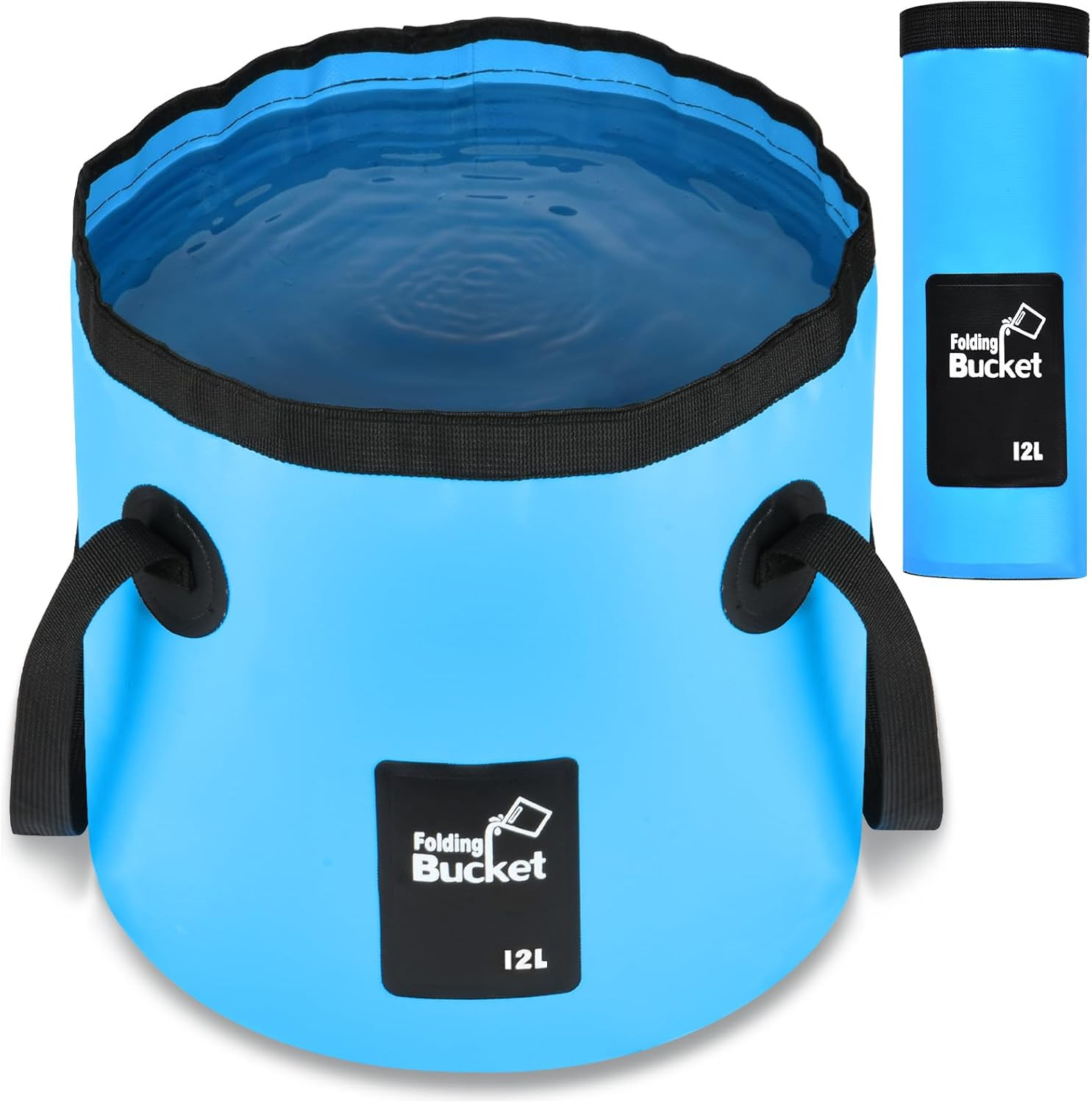 12L Folding Water Bucket, Foldable Storage Container Collapsible Bucket for Camp