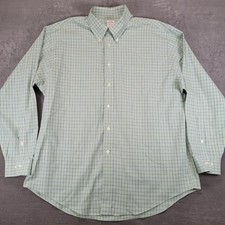 Brooks Brothers Mens XL Green Plaid Non-Iron Supima Cotton Button Down Shirt