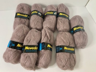 Neveda Mohair Special Yarn 30% Kid Mohair 9 Skeins 50g Each Purple