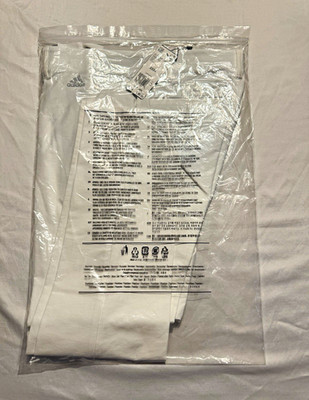 adidas Men's Solid White Pants Regular Fit Waist 33 Size 33/34 New Tags