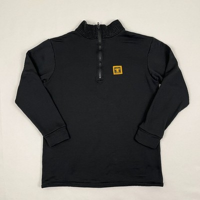 Guy Cotten Pullover Womens S Black Waffle Polartec Fleece Quarter Zip Fishing