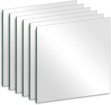 6Pcs Glass Wall Mirror Tiles 6 x 6 x 0.08'' Thick Square Mirror 6" x 6" 1