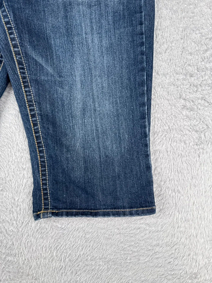 So Jeans Women 13 Blue Denim Crop Capri Cotton Blend Mid Rise Juniors 34x17 - Image 2 of 4