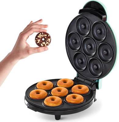 Mini Donut Maker 7 Count Nonstick Electric Donut Baker Compact Kitchen