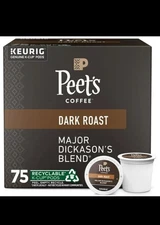 Peet's Coffee, Dark Roast Keurig K-Cup Pods - Major Dickason's Blend 75 Count