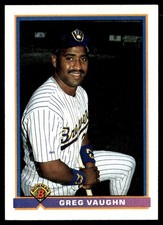 1991 Bowman Greg Vaughn Milwaukee Brewers #33