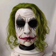 Joker Cosplay Mask Green Hair The Dark Knight Halloween Party Adult Latex Mask