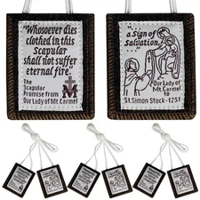 3 Pack Scapulars Catholic Bulk Brown Our Lady Mount Carmel Gift Women Man