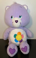 Vintage 2004 Care Bears 26" Purple Harmony Bear Stuffed Animal Flower Chest