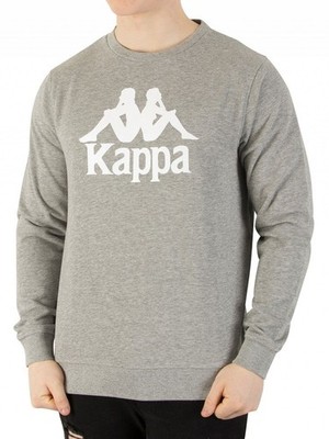 Kappa Ground Sweatshirt Sweater Pullover Shirt Longsleeve Gray with Logo