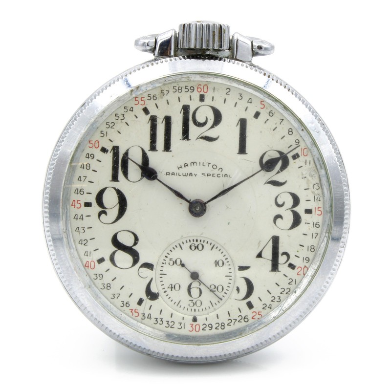 1919 Hamilton 16s 21j Railway Special Grade 974 Open Face Pocket Watch #WB5770-3