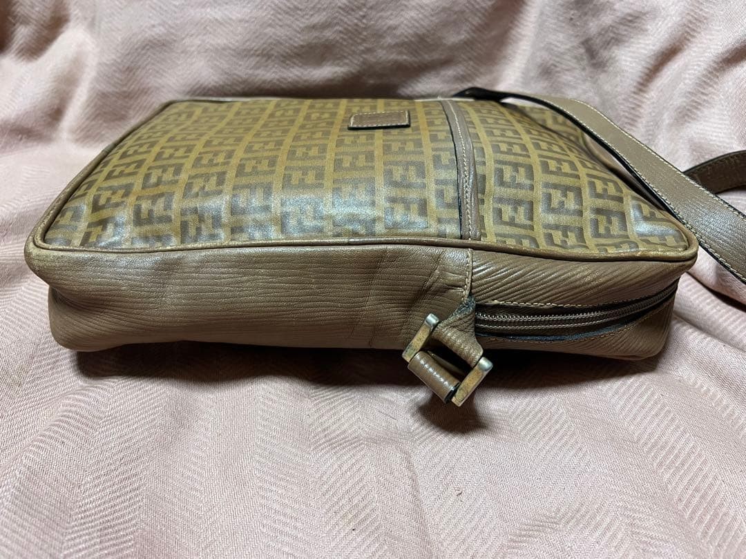 FENDI Zucca pattern box shoulder bag in PVC and leather DDP USA Shipping 2448 thumbnail 6