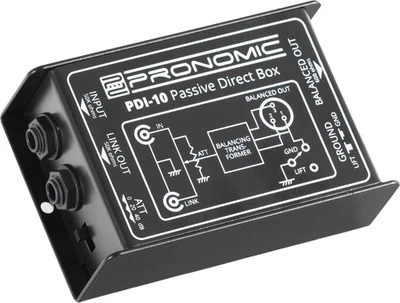 Passive DI Box Direct Injection Box Pour Guitars Bass Enceinte Studio XLR Stéréo - Photo 1/4