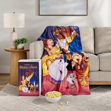 ✨Disney Beauty And The Beast VHS Boxed Silk Touch Throw, 50" x 70" Blanket