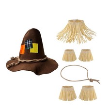 COLLECT PRESENT Traditional Scarecrow Costume Set Brown