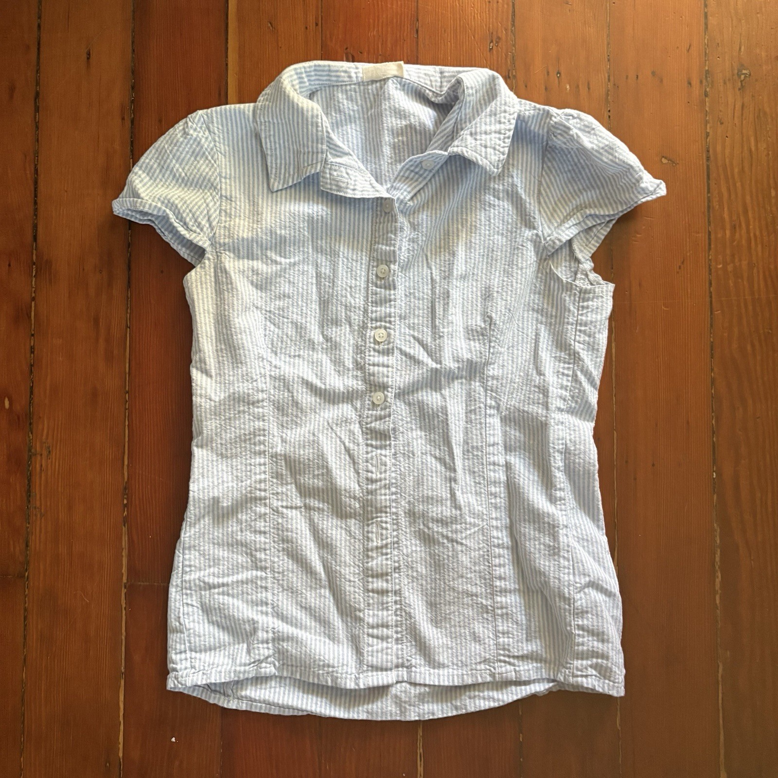 Brandy Melville Women's Striped Shirt One Size, Button-Up Top
