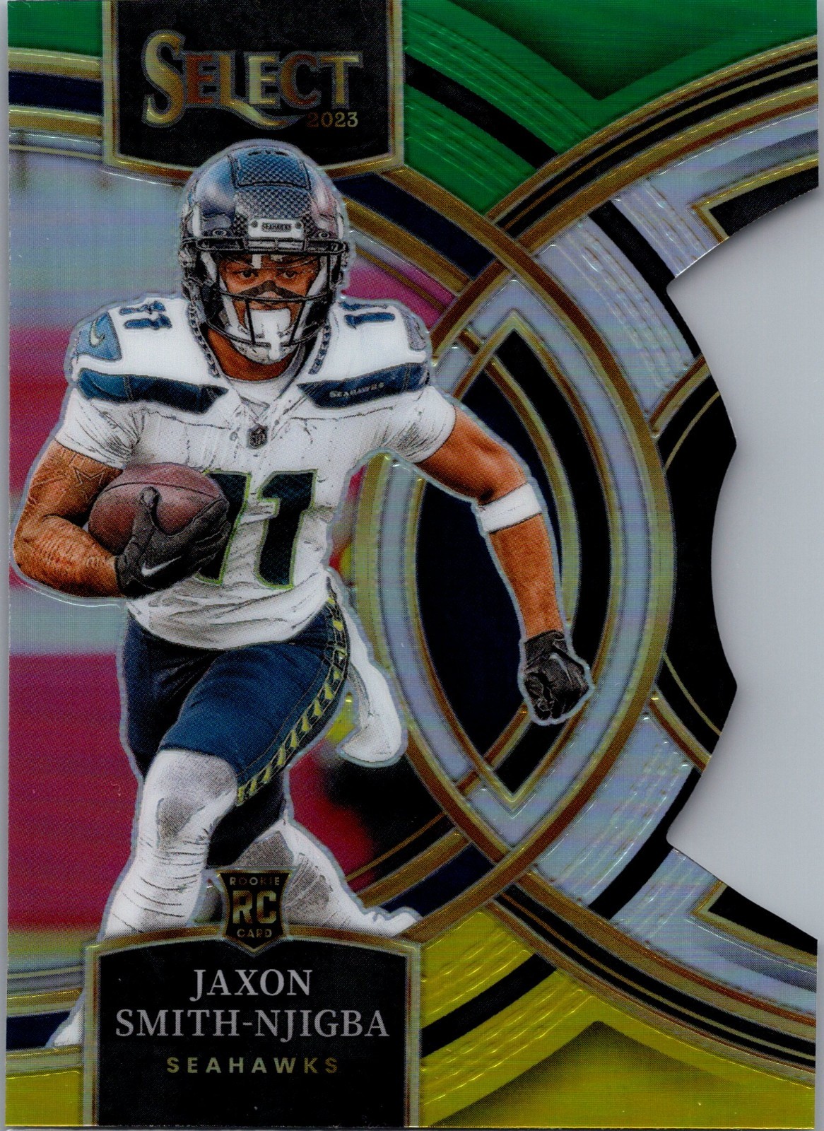 Jaxon Smith-Njigba Green Yellow Prizm Die-Cut #174