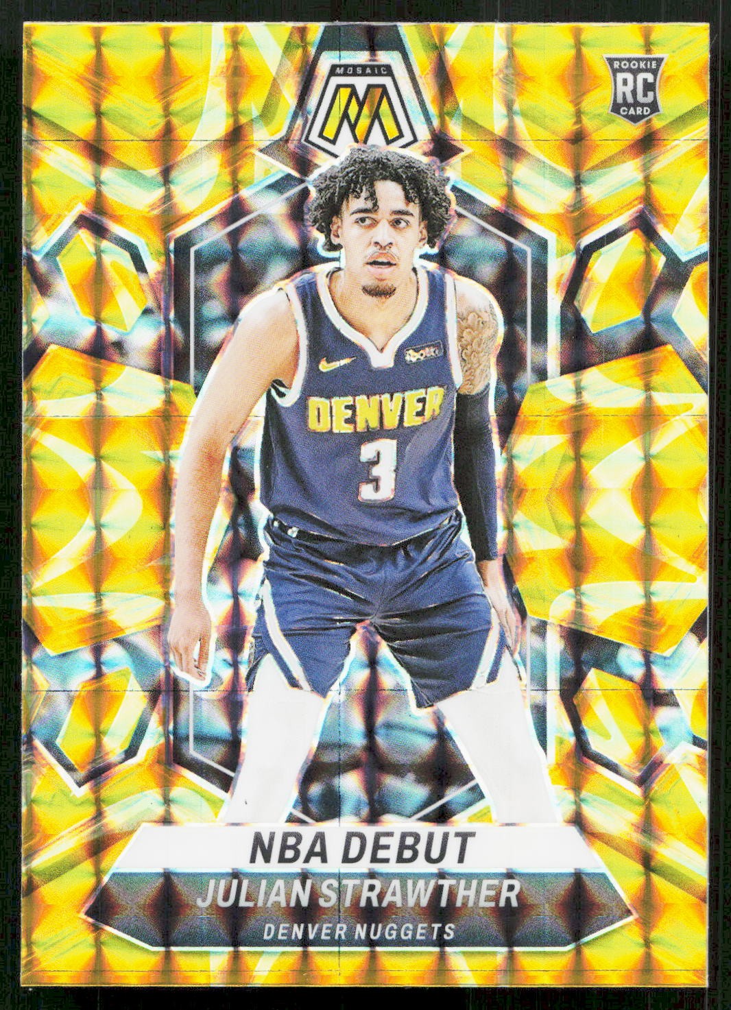 2023-24 Panini Mosaic #256 Julian Strawther Reactive Yellow