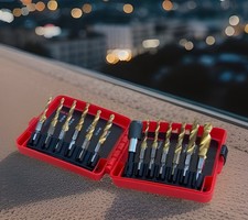 13pcs Quick Change HSS Titanium SAE Metric Drill  Tap Thread Spiral Screw Bit