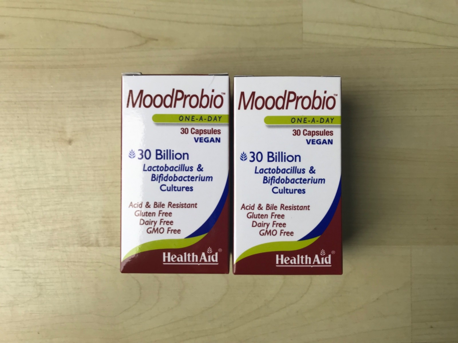 2 x HealthAid Mood Probio - 30 Billion Probiotic Cultures - 2 x 30 (60) Capsules