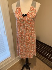 Simply Vera wang nightgown medium m gown chemise poppy floral rayon blend knit
