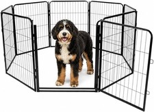 Dog Play Pen for Indoor Use 32'' 8 Panels for Small  Medium Size Dogs Metal