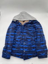 NWT Boys Volcom snapped button long sleeve hooded jacket multicolor size M 10  12