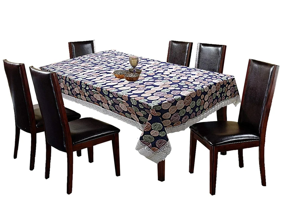 PVC Circle Design 6 Seater Dining Table Cover- 60"x90" (Blue) - Image 2 of 3