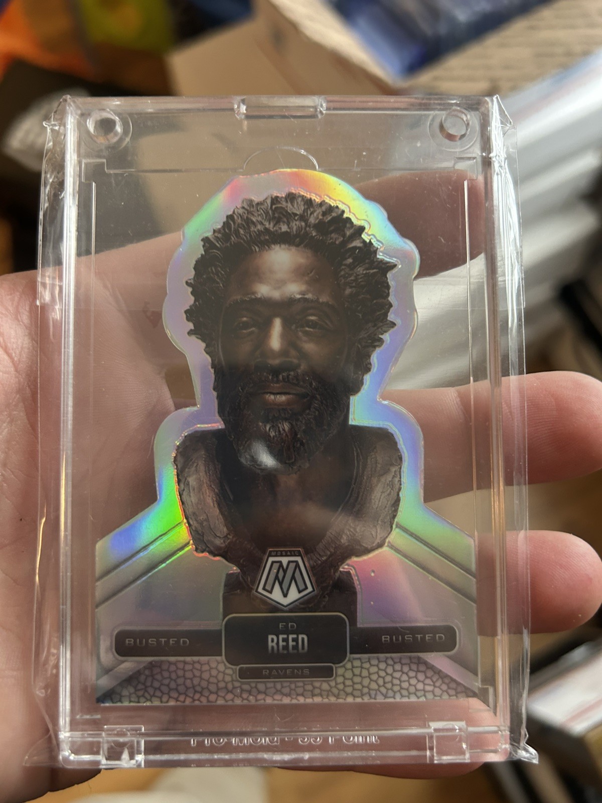Ed Reed 2021 Panini Mosaic Busted Silver Prizm Case Hit! SSP!