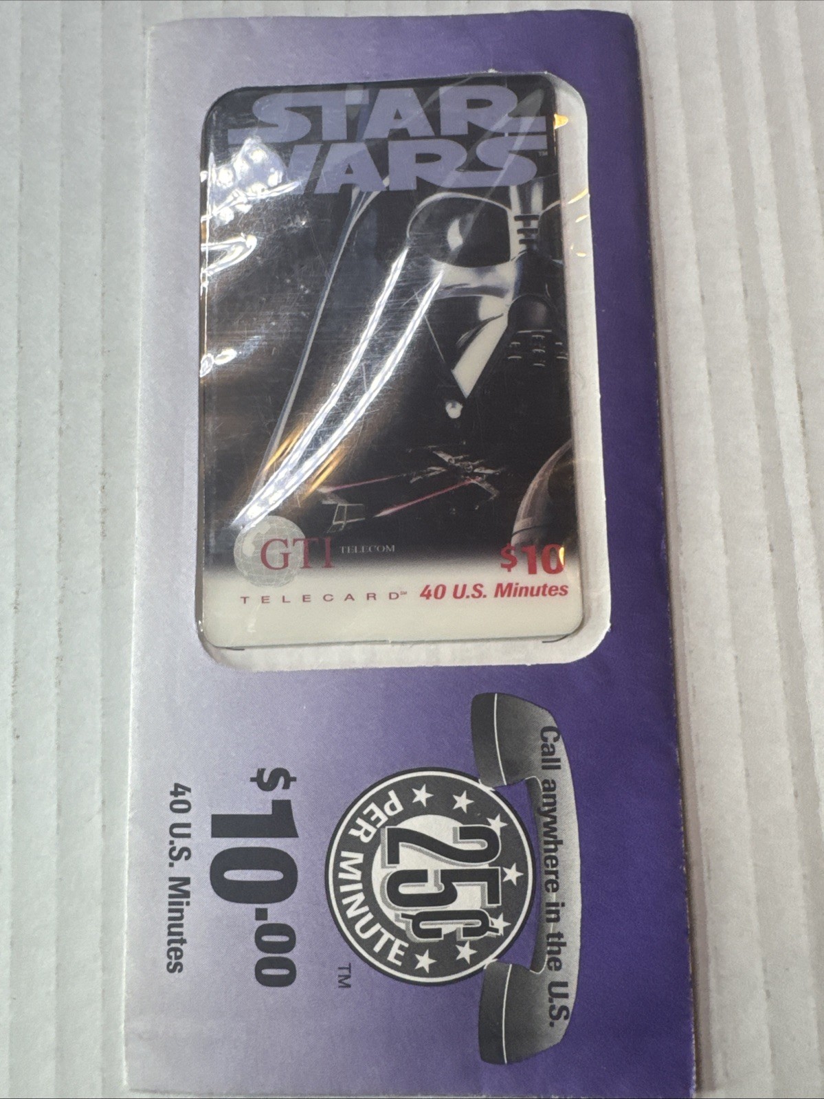 Star Wars Darth Vader Collectible 1990’s Unused Vintage Sealed Phone Card