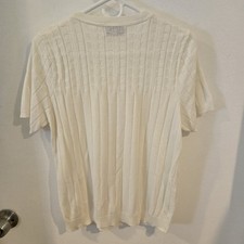 Vestido de punto de manga corta Alfred Dunner para damas suéter de verano color crema talla